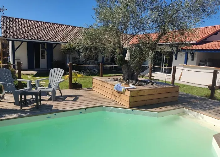 Cottage La Dune Avec Piscine Les Cigales Du Bassin A Gujan-Mestras